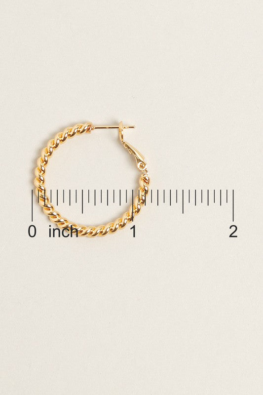 XS-14K Gold Dipped Textured Omega Closure Hoops