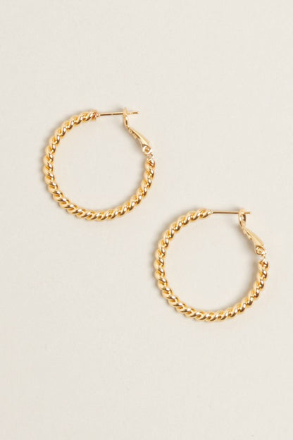 XS-14K Gold Dipped Textured Omega Closure Hoops