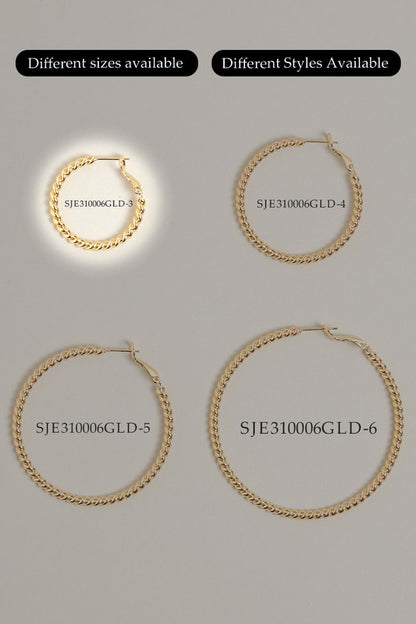 XS-14K Gold Dipped Textured Omega Closure Hoops