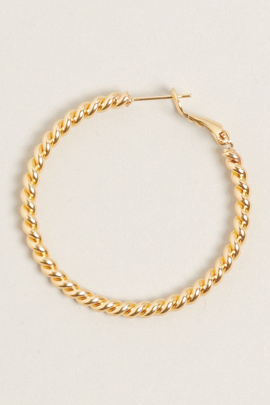 S-14K Gold Dipped Textured Omega Closure Hoops