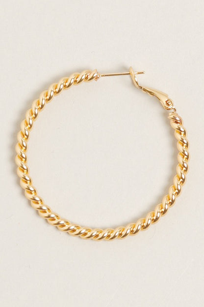 S-14K Gold Dipped Textured Omega Closure Hoops