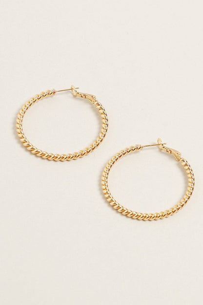 S-14K Gold Dipped Textured Omega Closure Hoops