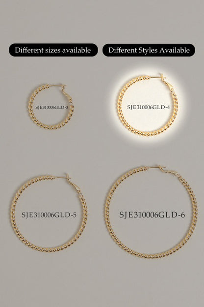 S-14K Gold Dipped Textured Omega Closure Hoops