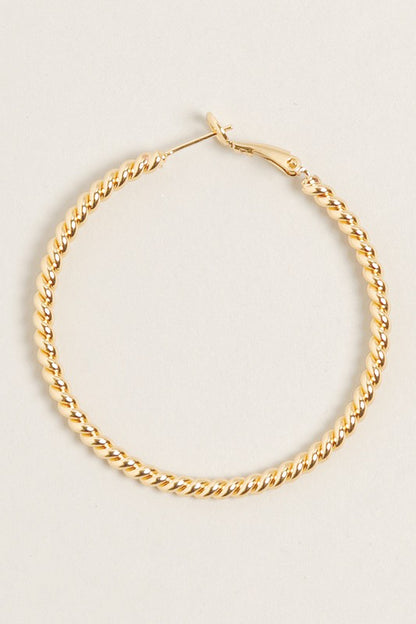 M-14K Gold Dipped Textured Omega Closure Hoops