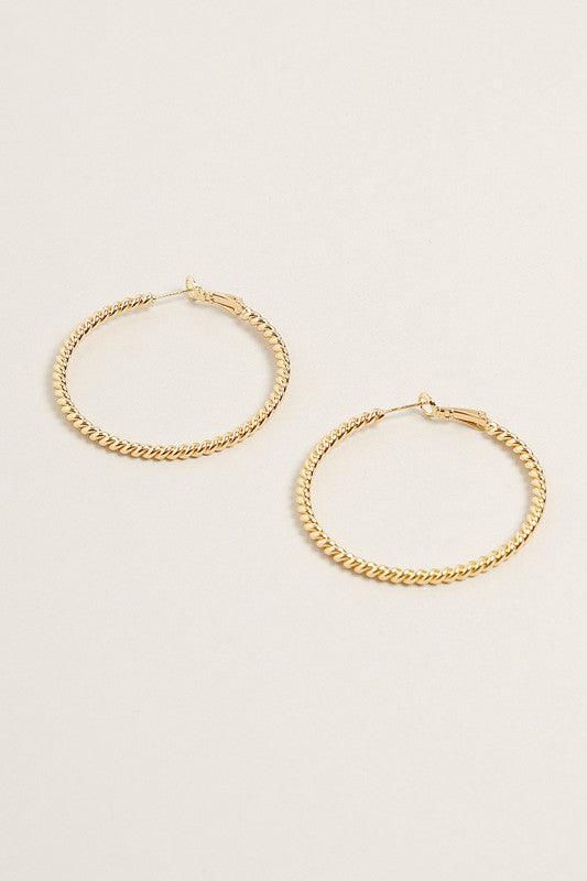 M-14K Gold Dipped Textured Omega Closure Hoops