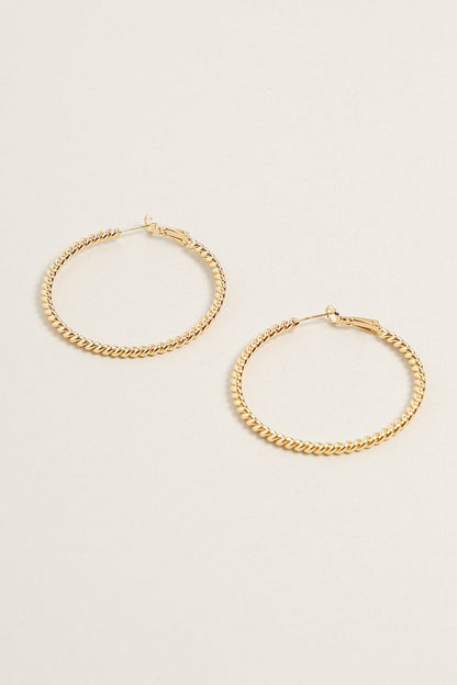 M-14K Gold Dipped Textured Omega Closure Hoops