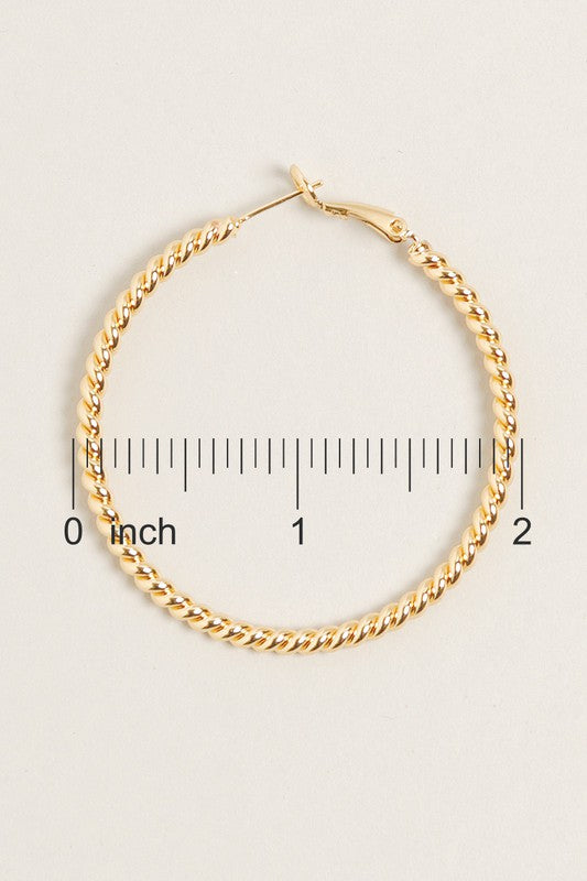 M-14K Gold Dipped Textured Omega Closure Hoops