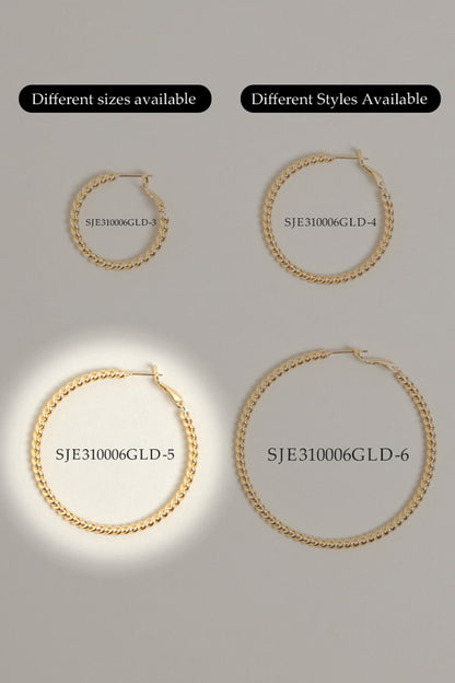 M-14K Gold Dipped Textured Omega Closure Hoops