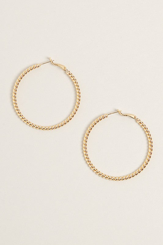 M-14K Gold Dipped Textured Omega Closure Hoops