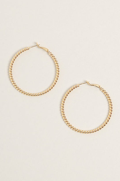 M-14K Gold Dipped Textured Omega Closure Hoops