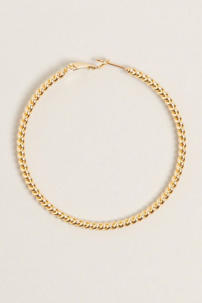 L-14K Gold Dipped Textured Omega Closure Hoops