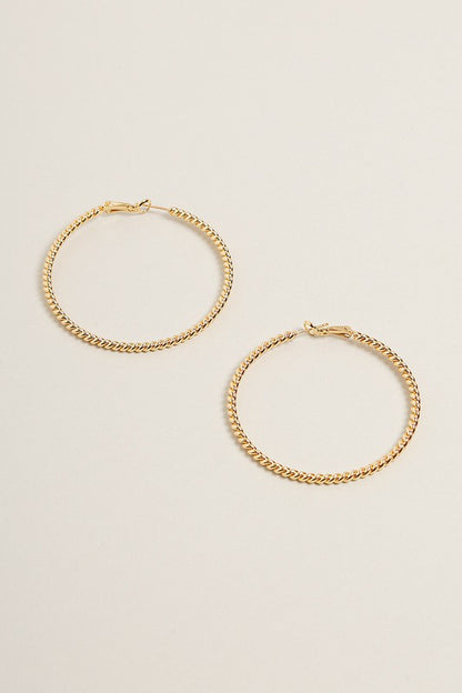 L-14K Gold Dipped Textured Omega Closure Hoops