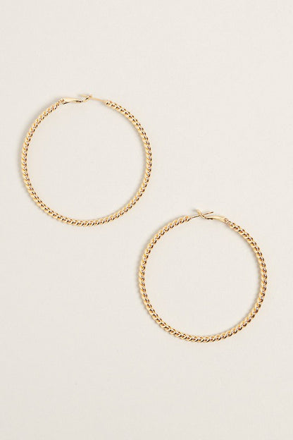 L-14K Gold Dipped Textured Omega Closure Hoops