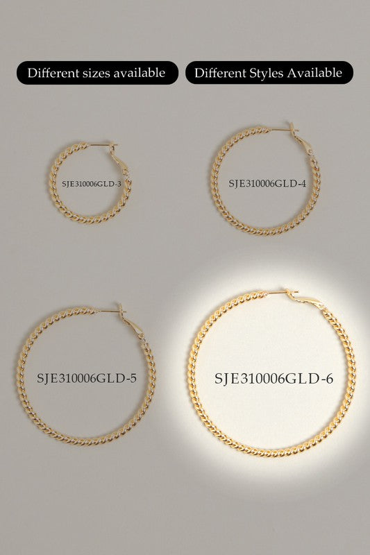 L-14K Gold Dipped Textured Omega Closure Hoops