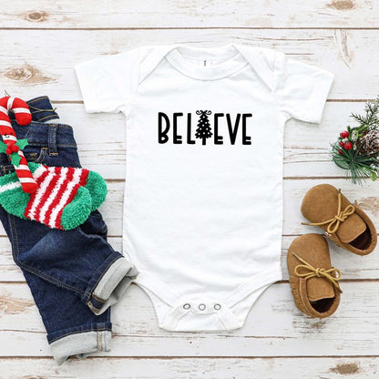 Believe Tree Baby Onesie