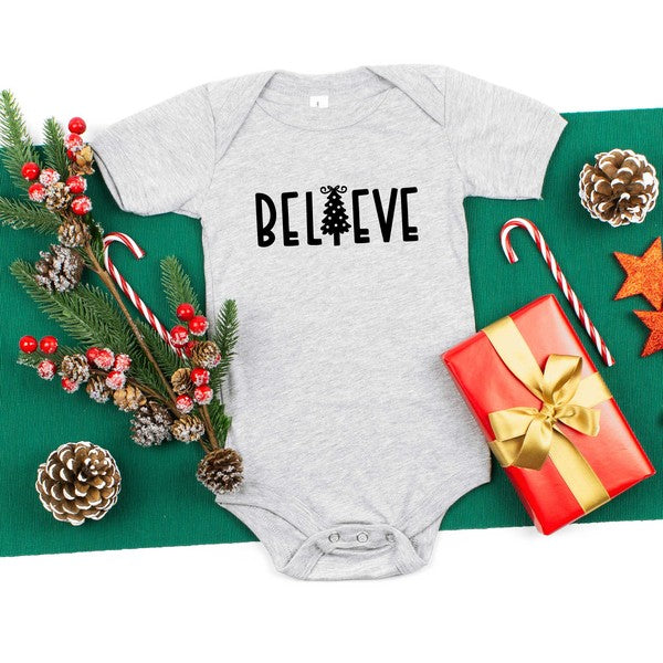 Believe Tree Baby Onesie