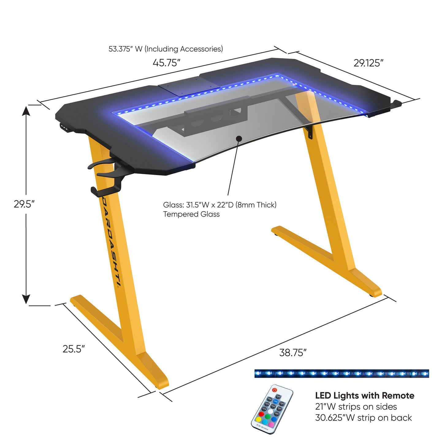 Dardashti Gaming Desk Z1-21-Yellow