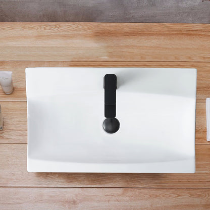 Vessel  Bathroom Sink Basin in White Ceramic