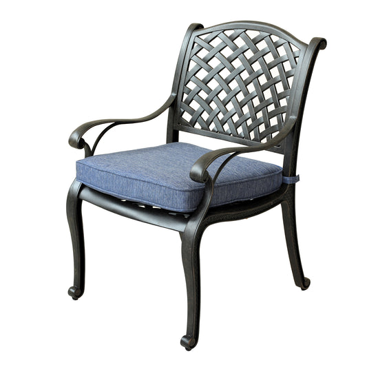 Sparta Modern Dining Arm Chair, Navy Blue