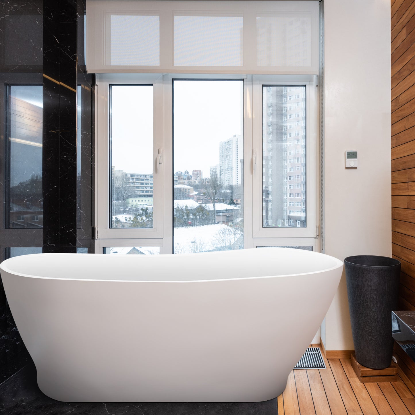 67" 100% Acrylic Freestanding Bathtub，Contemporary Soaking Tub，white Bathtub