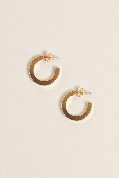 Small 14K Gold Dipped Post Hoop Earrings