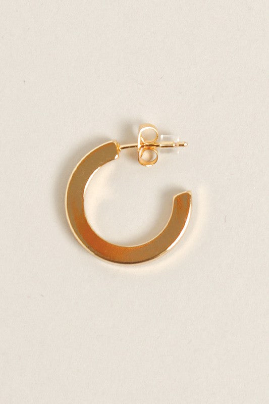 Small 14K Gold Dipped Post Hoop Earrings