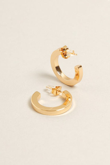 Small 14K Gold Dipped Post Hoop Earrings