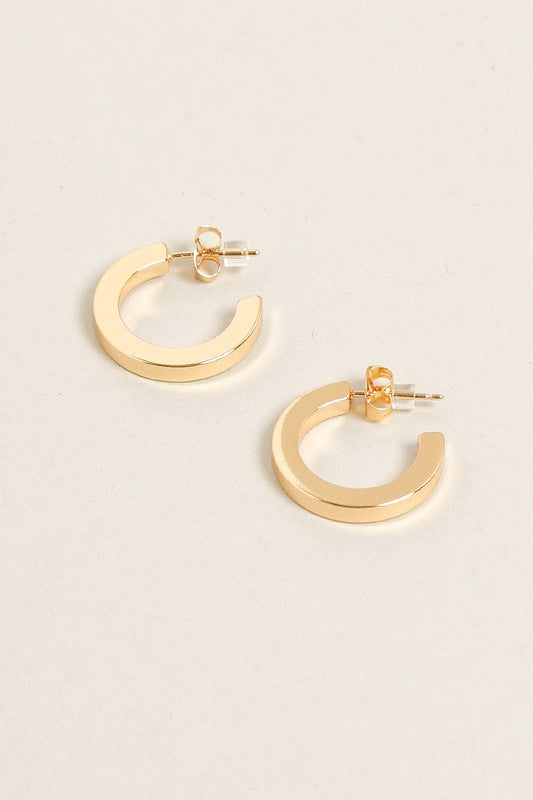 Small 14K Gold Dipped Post Hoop Earrings