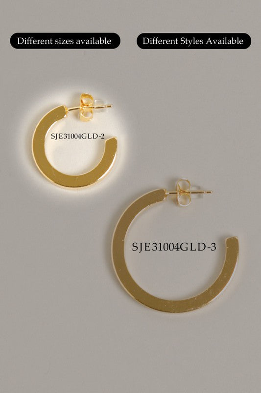 Small 14K Gold Dipped Post Hoop Earrings