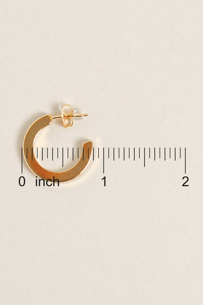 Small 14K Gold Dipped Post Hoop Earrings