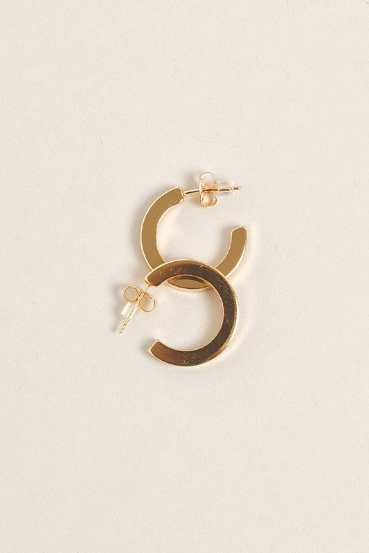 Small 14K Gold Dipped Post Hoop Earrings