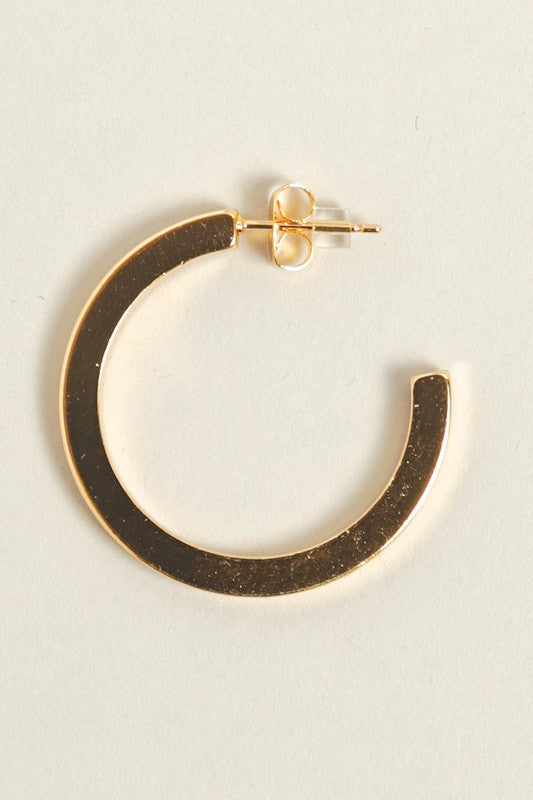 Large 14K Gold Dipped Post Hoop Earrings