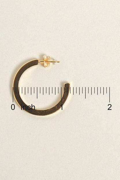 Large 14K Gold Dipped Post Hoop Earrings