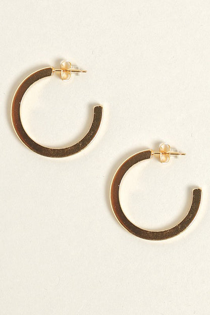 Large 14K Gold Dipped Post Hoop Earrings