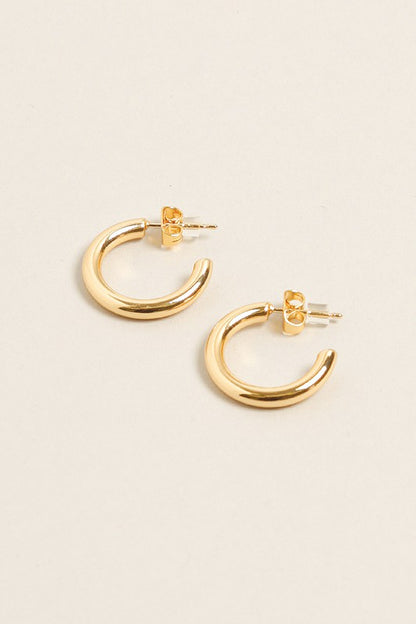 XS-14K Gold Dipped Post Hoop Earrings