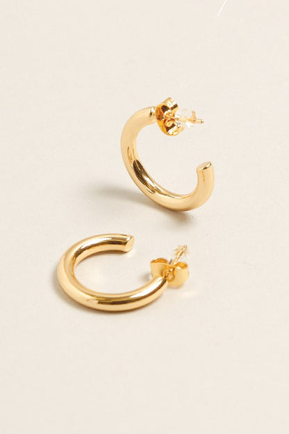 XS-14K Gold Dipped Post Hoop Earrings