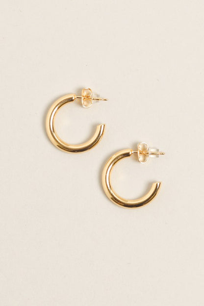 XS-14K Gold Dipped Post Hoop Earrings