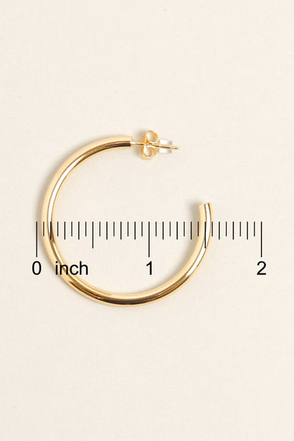 SM-14K Gold Dipped Post Hoop Earrings