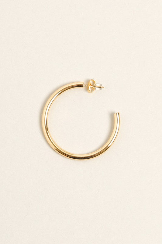 SM-14K Gold Dipped Post Hoop Earrings