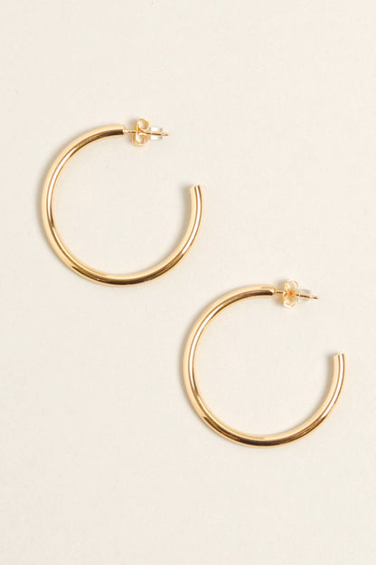 SM-14K Gold Dipped Post Hoop Earrings