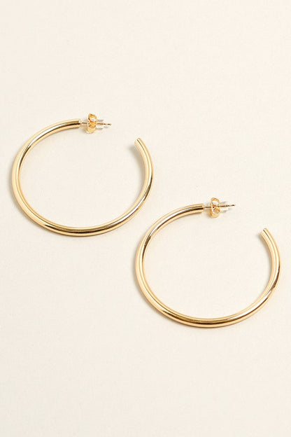 M-14K Gold Dipped Post Hoop Earrings