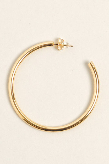 M-14K Gold Dipped Post Hoop Earrings