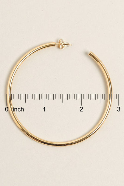 XL-14K Gold Dipped Post Hoop Earrings