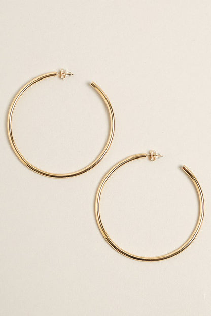 XL-14K Gold Dipped Post Hoop Earrings