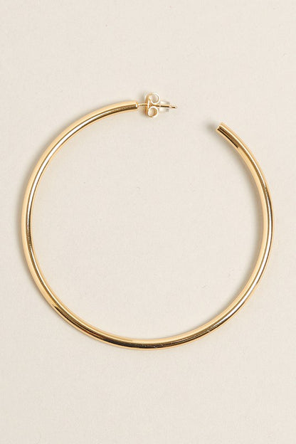 XL-14K Gold Dipped Post Hoop Earrings