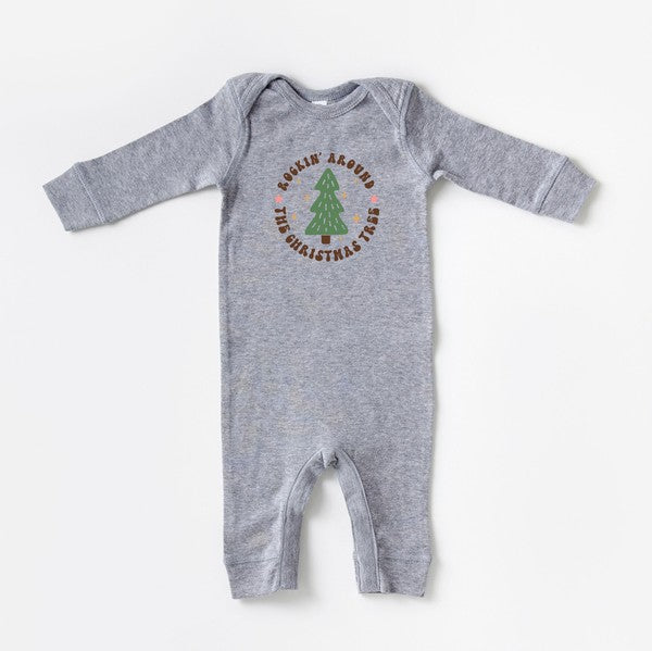 Retro Rockin Around Tree Baby Romper