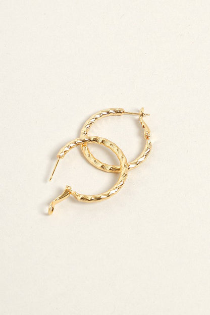 XS-14K Gold Dipped Twisted Omega Closure Hoops