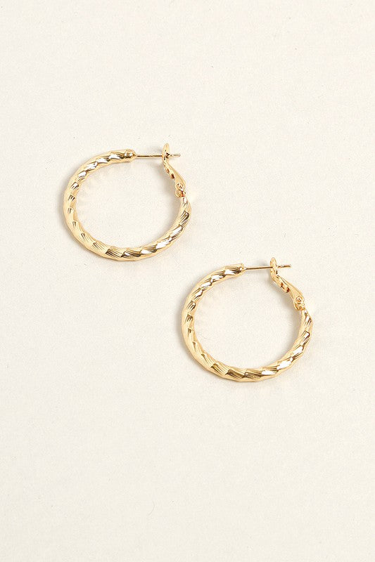 XS-14K Gold Dipped Twisted Omega Closure Hoops