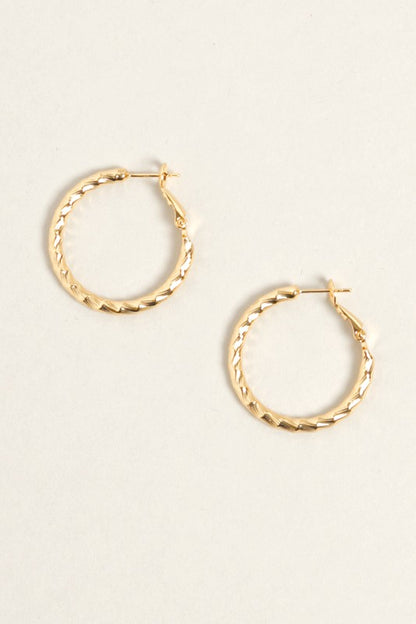 XS-14K Gold Dipped Twisted Omega Closure Hoops