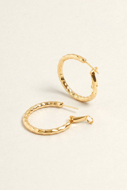 XS-14K Gold Dipped Twisted Omega Closure Hoops